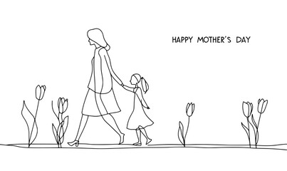 Poster - Continually drawn Mother's Day card.
