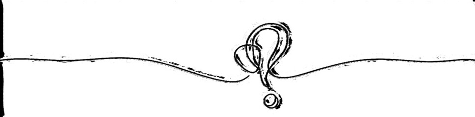 Fototapete - An illustration of a question mark with line work on a linear background. One continuous line drawing of a question mark.