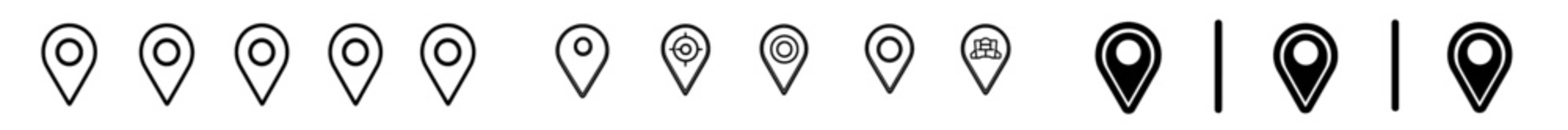 Aufkleber - A modern icon set for location. A point illustration sign collection. An icon for the position. A logo for the place.