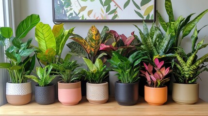 Poster - Vibrant Indoor Plants in Clay Pots