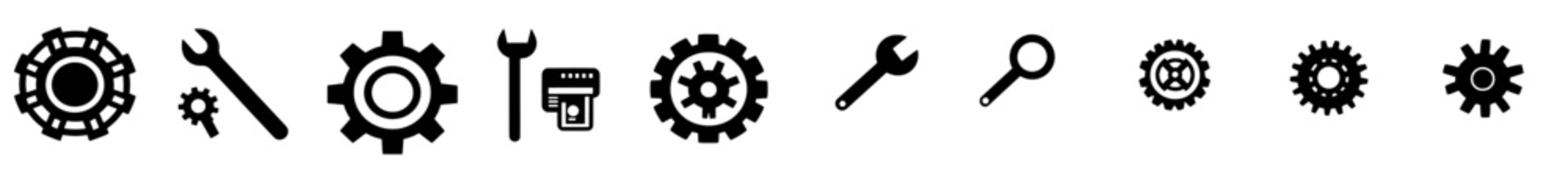 Poster - Engineering illustration sign collection. Engineer symbol. Manufacturing logo. Modern technology icon set.