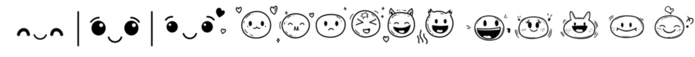 Aufkleber - Modern smiley face icon set. Happy Face logo illustration collection.