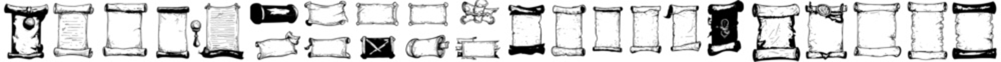 Poster - The scroll paper icon modern set. A collection of parchment illustrations. The Chronicle logo or symbol.