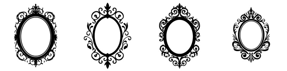 Leinwandbilder - An icon set illustrating a hand mirror. An illustration of a wardrobe logo.