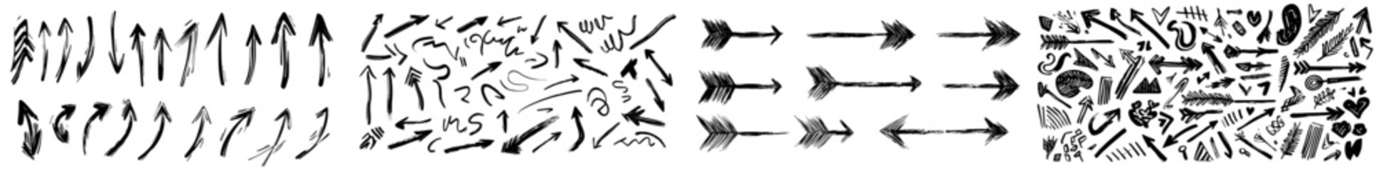 Fototapete - Hand drawn modern arrows on white background. Design element modern illustration.