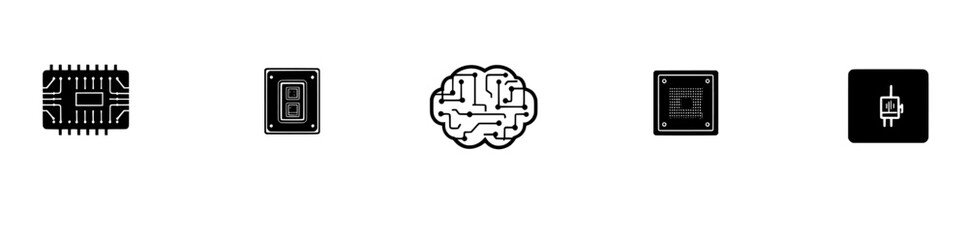 Poster - Icon set modern. AI illustration sign collection. Technology symbol.