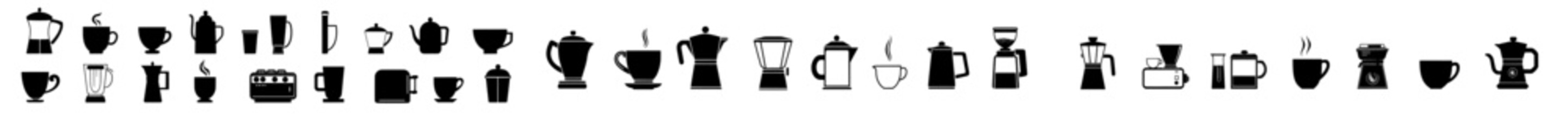 Poster - Tea symbol. Coffee illustration sign collection. Modern icon set for hot drinks.