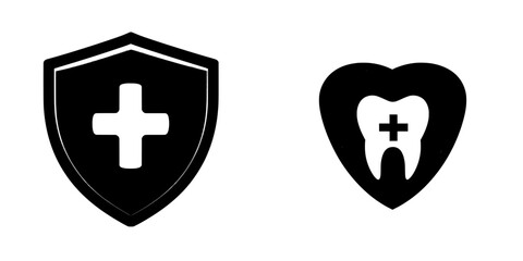 Fototapete - Icon logo design for dental insurance company. EPS 10 modern illustration.