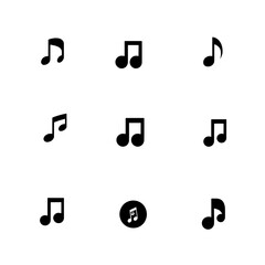 Poster - Set of modern music notes icons. Note illustration sign collection. Music logo or symbol.