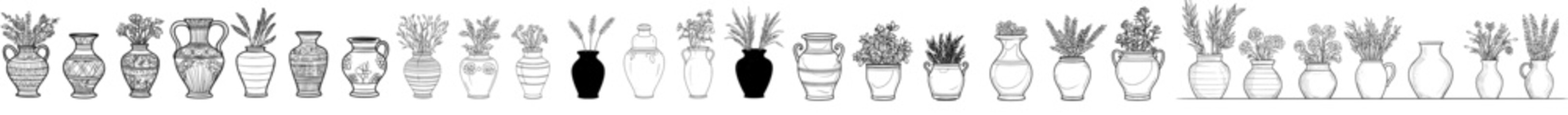 Poster - the vase outline collection is elegant simplicity. perfect for art, decoration, or web design. two f
