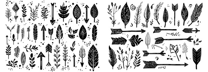 Aufkleber - This set of elegant arrows is great for business plans, presentations, and education. The collection consists of a sign, symbol, and hand drawn arrows. EPS10.
