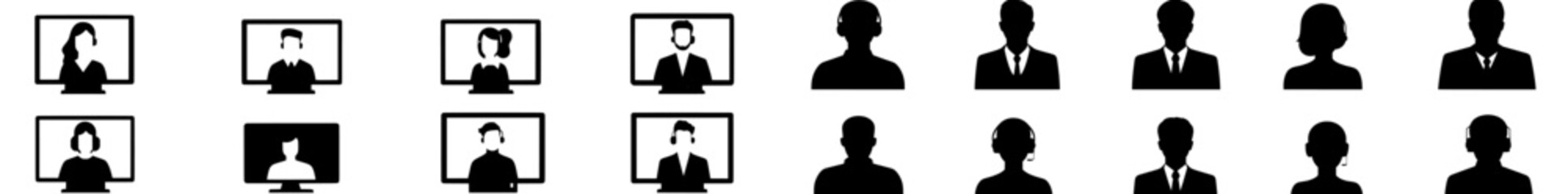 Poster - Set of communication icons. Collection of interaction illustration signs. Connection symbol. Chat logos.