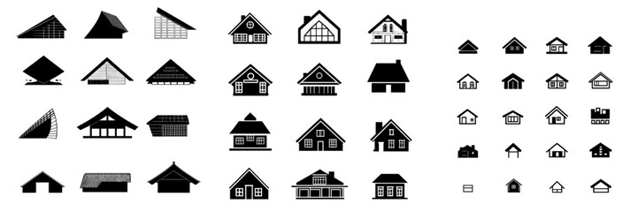 Leinwandbilder - The House Roof icon modern set includes a roof illustration sign collection, the Housetop symbol and the Carpet logo.