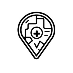 Aufkleber - Modern style illustration of a hospital location icon