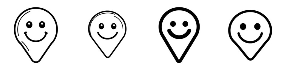 Aufkleber - An illustration template featuring a smile location icon in a trendy design