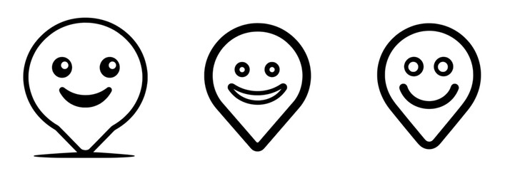 Aufkleber - Location smile icon in a trendy design illustration template