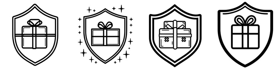 Aufkleber - The insurance delivery icon line is an illustration template with a modern design