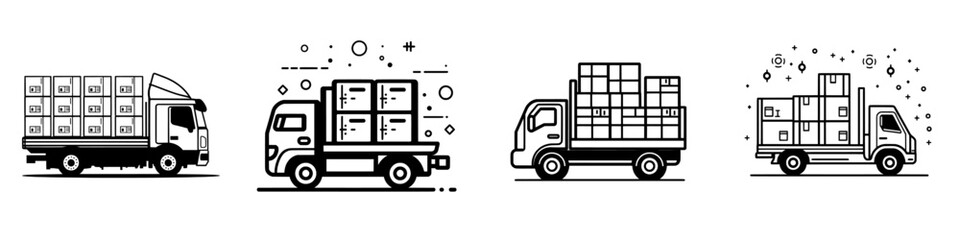 Poster - Icon of a cargo truck with a modern design illustration