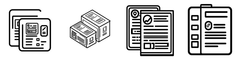 Poster - Modern data list icon illustration template