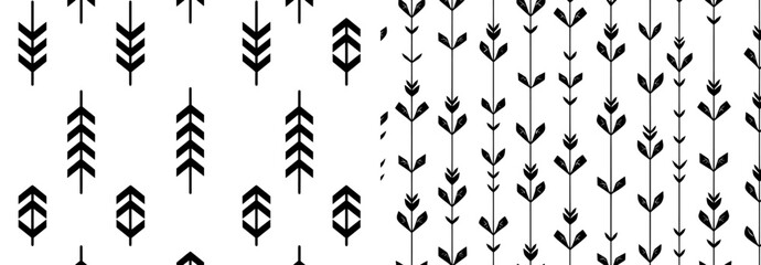 Poster - Checkmark pattern in black and white, modern abstract background created by hand, monochrome background for printing on clothing, wrapping paper, and wrapping paper for men and women