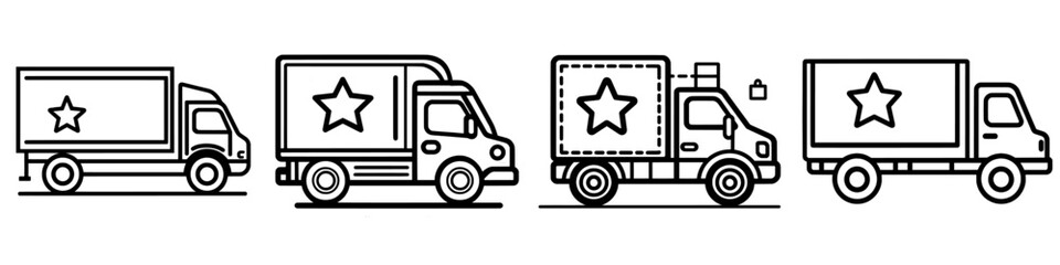 Poster - A modern design in trendy style for a quality delivery icon line