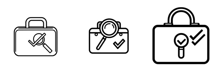 Poster - Stylish search icon line for data storage