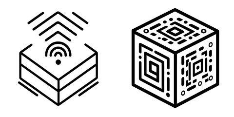 Aufkleber - Modern box icon line with trendy style