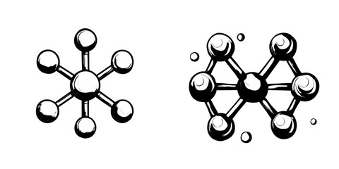 Aufkleber - Solid modern design in trendy style for the molecule sign icon