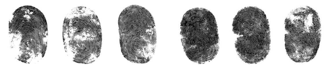 White and black fingerprint texture set in modern style.