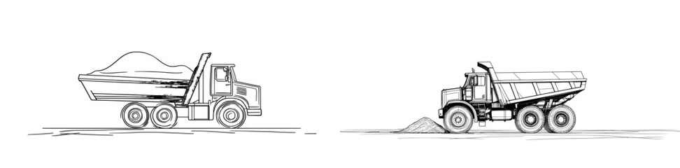 Poster - Illustration of a dump truck construction vehicle designed in a minimal style