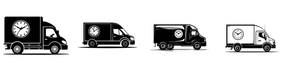 Poster - The icon shows a quick delivery time with a solid modern design in a trendy style