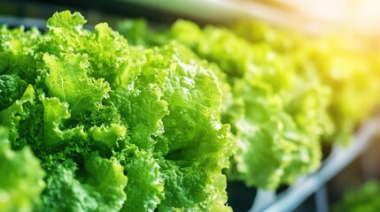 Indoor organic hydroponic cultivation of fresh green lettuce in a greenhouse showcasing agricultural innovation digital technology and healthy food production