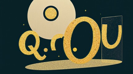 Gold q r s t u glitters png