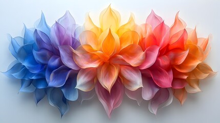 Poster - Vibrant Floral Dreamscape:Ethereal Gradient Petals Converge in Mesmerizing Harmony,Creating a Captivating Abstract Composition that Evokes a Sense of Imagination and Tranquility.
