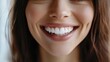© CreativeBro - Smiling woman with flawless teeth close up view AI generated image