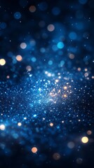 Aufkleber - A blue and yellow image of a starry sky with a lot of glitter