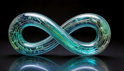 glass infinity symbol sign isolated background eternal eternity endless hand made blown art original
