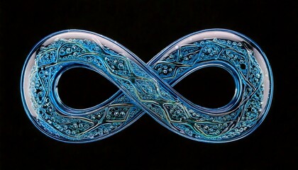 glass infinity symbol sign isolated background eternal eternity endless hand made blown art original
