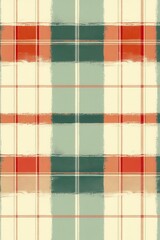 traditional plaid fabric pattern in green and red tones, perfect for designs