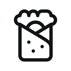 Poster - Shawarma UI icon, kebab roll minimal line vector symbol