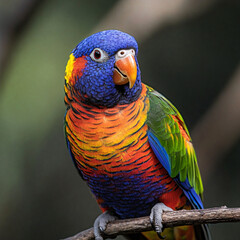 Vibrant Blue and Yellow Parrot Perched