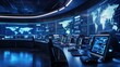 © Puttipong - High-Tech Control Room with Multiple Screens and Data