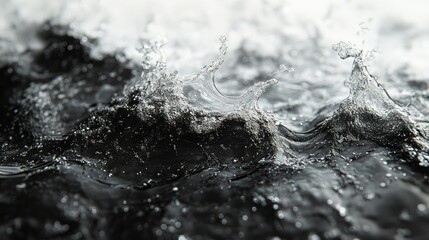 Poster - A wave crashing into the shore, with the water splashing