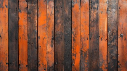 Fototapete - Burnt orange panelled wall background with a rustic texture adding warmth and character great for vintageinspired interiors or eclectic living spaces