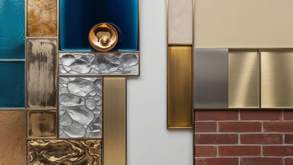 Poster - Textured Wall Panels with Metallic Accents