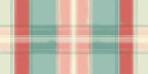 Pastel tartan plaid pattern featuring soft hues of red, green, and beige for stylish textile designs