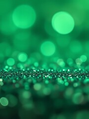 Abstract green bokeh defocus glitter blur background glitter dust particle Ultra realistic 