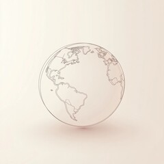 Aufkleber - This artwork features a simple outline of the globe, representing the idea of international travel and cultural exploration worldwide. Generative AI