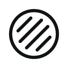 Poster - Grilled cutlet UI icon, burger patty minimal line vector symbol