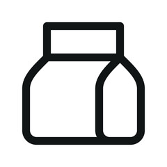 Poster - Takeaway food package UI icon, food order pack minimal line vector symbol